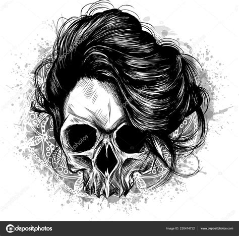 Day Dead Girl Black White Illustration Stock Illustration by ...