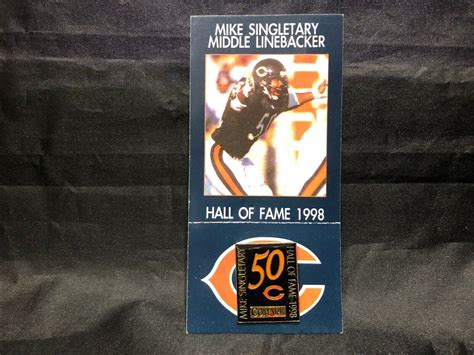 MIKE SINGLETARY HALL OF FAME Collectors HOF PIN CARD COMARK WMAQ RADIO AM 670 | eBay