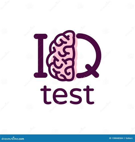 IQ Test Vector Logo. Intellectual Quotient IQ Intelligence. Human Brain ...