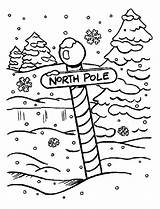 North Pole Sign Coloring Page sketch template