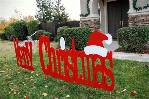 Merry Christmas Outdoor Holiday Yard Art Sign Large | Etsy