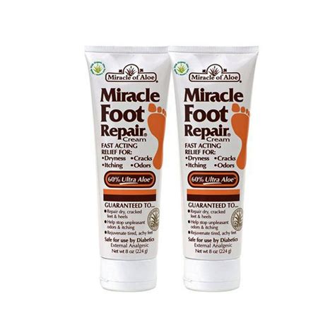 2-Pack Miracle Foot Repair Cream 8 Ounce Tube with 60% UltraAloe - Walmart.com - Walmart.com