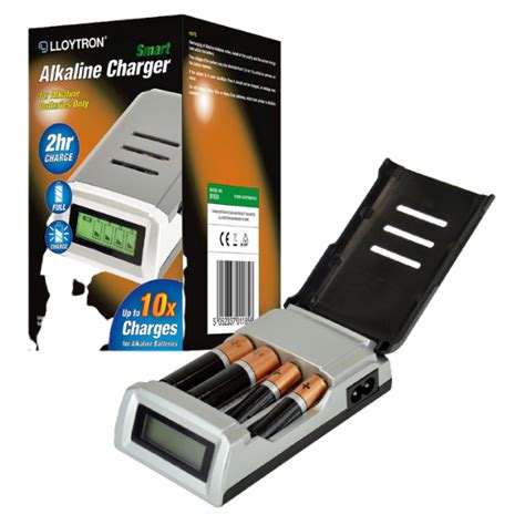 LLOYTRON AA/AAA SMART ALKALINE BATTERY CHARGER FOR ALKALINE BATTERIES ...