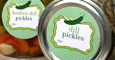 Colorful Adhesive Canning Jar Labels: Pickles Canning Jar Labels for ...