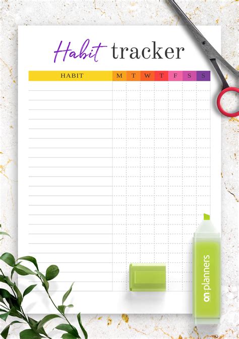 Download Printable Simple Habit Tracker Template PDF