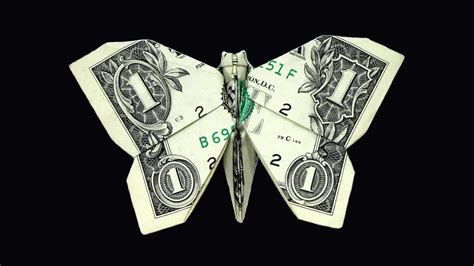 Origami Dollar bill Butterfly (Won Park) - YouTube