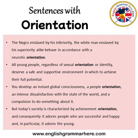 Sentences with Orientation, Orientation in a Sentence in English, Sentences For Orientation ...