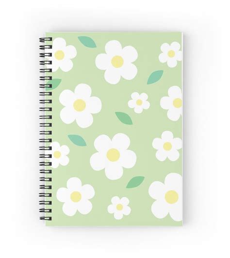 "White Flower Pastel Green Kawaii Cute Cottagecore Aesthetic" Journal ...