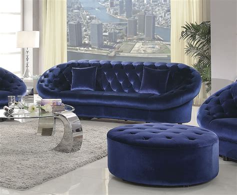 Romanus Royal Blue Velvet Sofa, 511042, Coaster Furniture