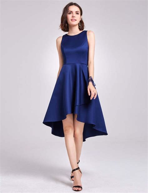 High Low Cocktail Dress A-line Jewel Royal Blue Homecoming Dresses ...