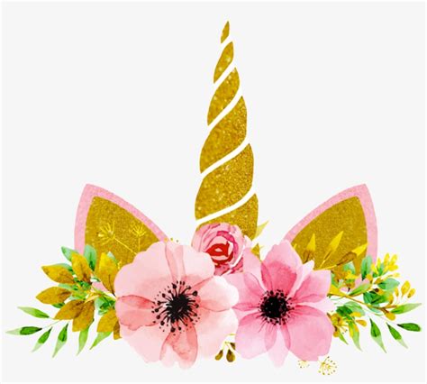 Unicorncrown Unicorn Unicornio Coronaflores Flowers - Unicornio Ideas Para Imprimir Transparent ...