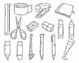 Premium Vector  Hand Drawn Cartoon Doodle Kawaii stationary Collection sketch template