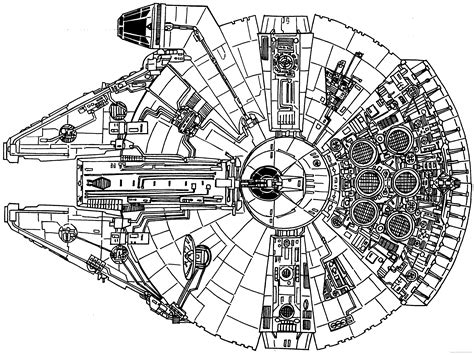 millennium falcon II | Millennium falcon, Millennium falcon blueprint ...