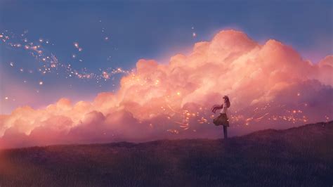 Anime Girl Sky Clouds Wallpaper,HD Anime Wallpapers,4k Wallpapers,Images,Backgrounds,Photos and ...