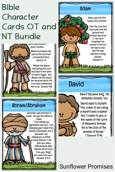 Bible Character Cards Old Testament, New Testament and the 12 Disciples Bundle | Bible ...