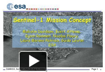PPT – Sentinel-1 Mission Concept PowerPoint presentation | free to download - id: 75c987-MTVkM
