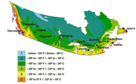 Canadian growing zones | Timmins, Fredericton, Winnipeg