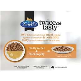 Fussy Cat Grainfree Mince & Jelly Puches Adult Cat Wet Food 80g X 12 ...