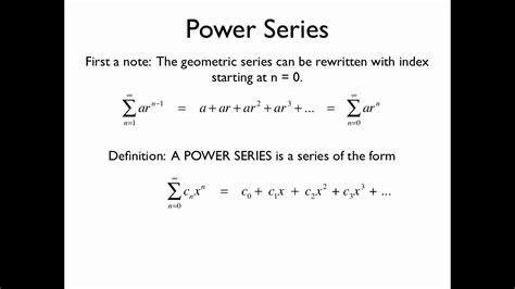 MAT 271 Mon Mar 28: Series Examples & Power Series - YouTube