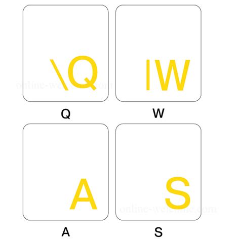 CROATIAN-SLOVENIAN KEYBOARD STICKER YELLOW LETTERS TRANSPARENT | Online-Welcome.com