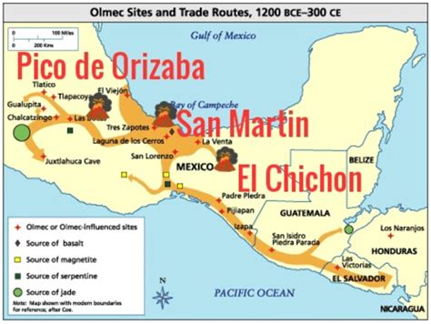 Location of Pico de Orizaba, San Martín, and El Chichón volcanoes in... | Download Scientific ...