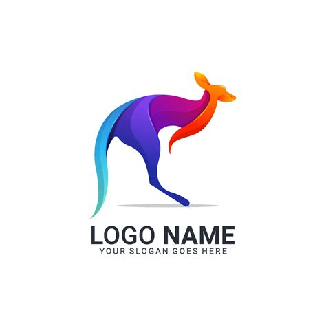 Colorful modern kangaroo logo design. Editable modern logo design. 5253364 Vector Art at Vecteezy