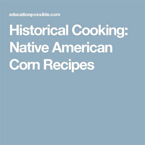 Native American Corn Recipes