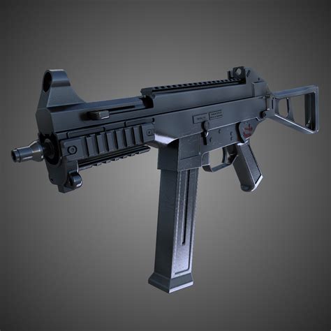 UMP45 Submachine gun Hi-Res 3D Model .max .obj .fbx .lwo .lw .lws .ma ...