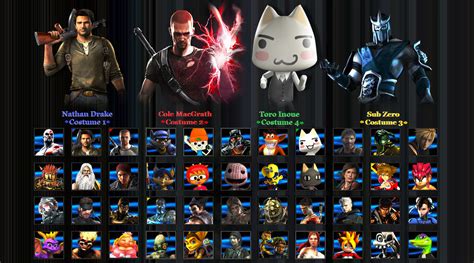 Playstation All-Stars Fighters (My Roster) by DENDEROTTO on DeviantArt