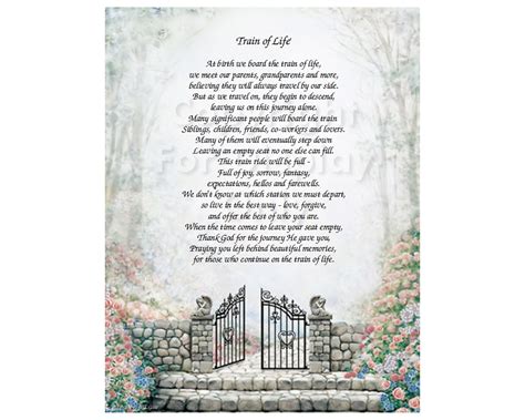 The Train of Life Verse Floral Garden Gates Art 8.5 X 11 - Etsy