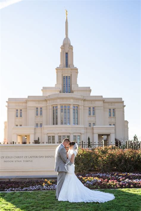 Gorgeous first look just outside of the Payson, UT LDS Temple. #paysontemple #… | Utah wedding ...