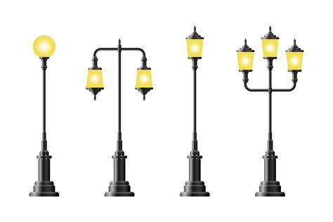 Free Vector Lamp Old Style Electric Street Lights Set - vrogue.co