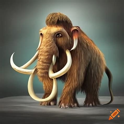 A mammoth during the ice age