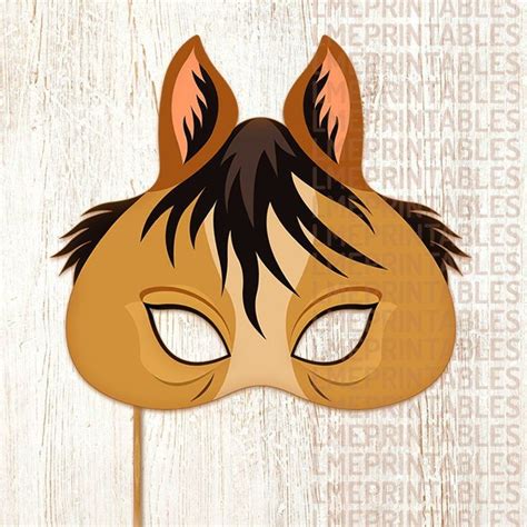 Horse Mask Printable Halloween Costume Foal Animal Farm Activity Cowboy ...