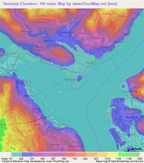 Elevation of Verbania,Italy Elevation Map, Topography, Contour