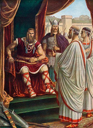 The Roman ambassadors beseaching Alaric I, King of the Visigoths