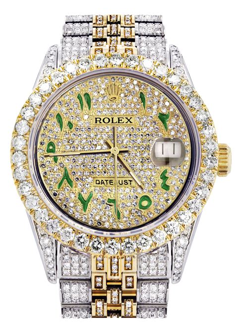 Iced Out Rolex Datejust 36 MM | Two Tone | 10 Carats of Diamonds | Ful – FrostNYC