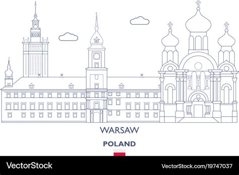 Warsaw city skyline Royalty Free Vector Image - VectorStock