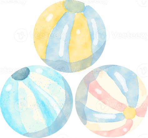 watercolor sea beach ball 36912512 PNG