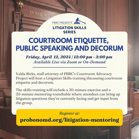 Litigation Skills Series: Courtroom Etiquette, Public Speaking, and ...