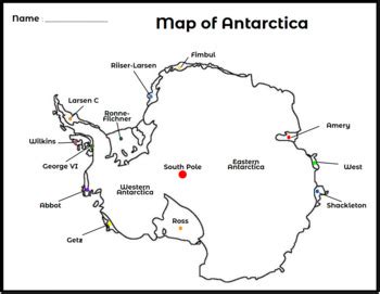 Antarctica- Blank Map by From Miss McMullen's Classroom to Yours