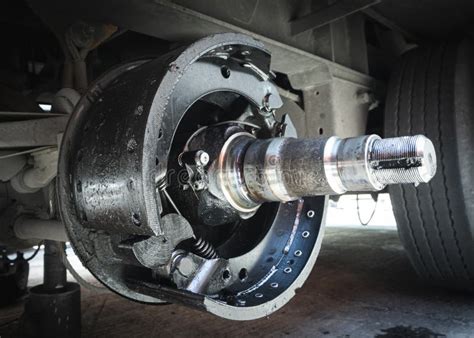 Brake Pads of a Truck Trailer for Repairing To Change. Stock Photo ...