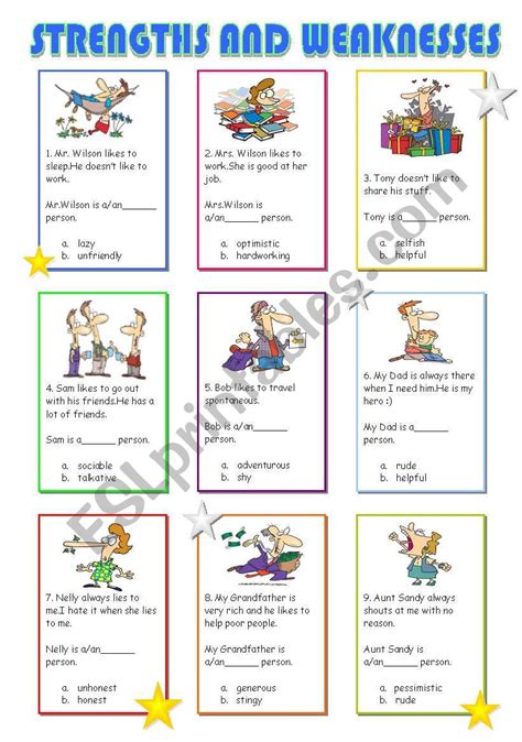 Printable Strengths Worksheet