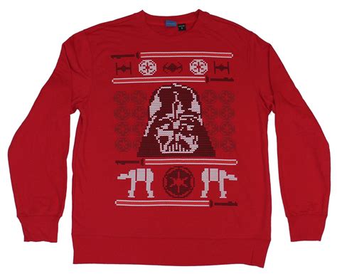 Star Wars Mens Crewneck Sweatshirt- Christmas Sweater Darth Vader Style ...