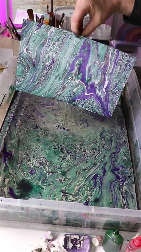 Easy Marbling Technique - Only Two Ingredients! [Video] | Marble paper ...