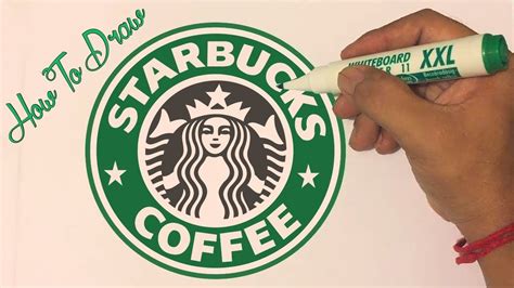 How to draw the Starbucks Logo - Coffee Logo Drawing - YouTube