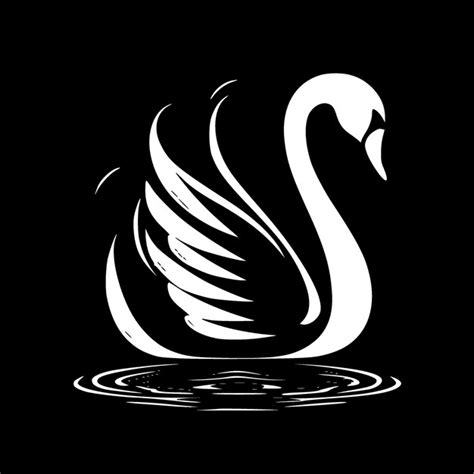 Premium Vector | Swan Black and White Vector illustration