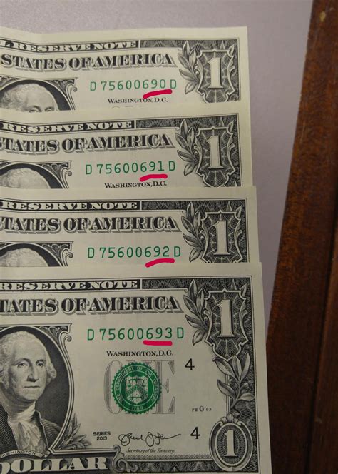 These dollar bills have sequential serial numbers somehow : r ...