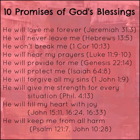 10 Promises of God's Blessings #scripture | Gods promises, Thankful ...