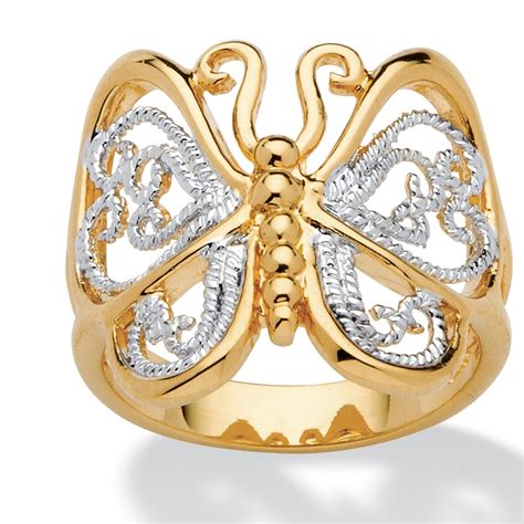 PalmBeach Jewelry - Filigree Butterfly Ring in 18k Gold-Plated - Walmart.com - Walmart.com